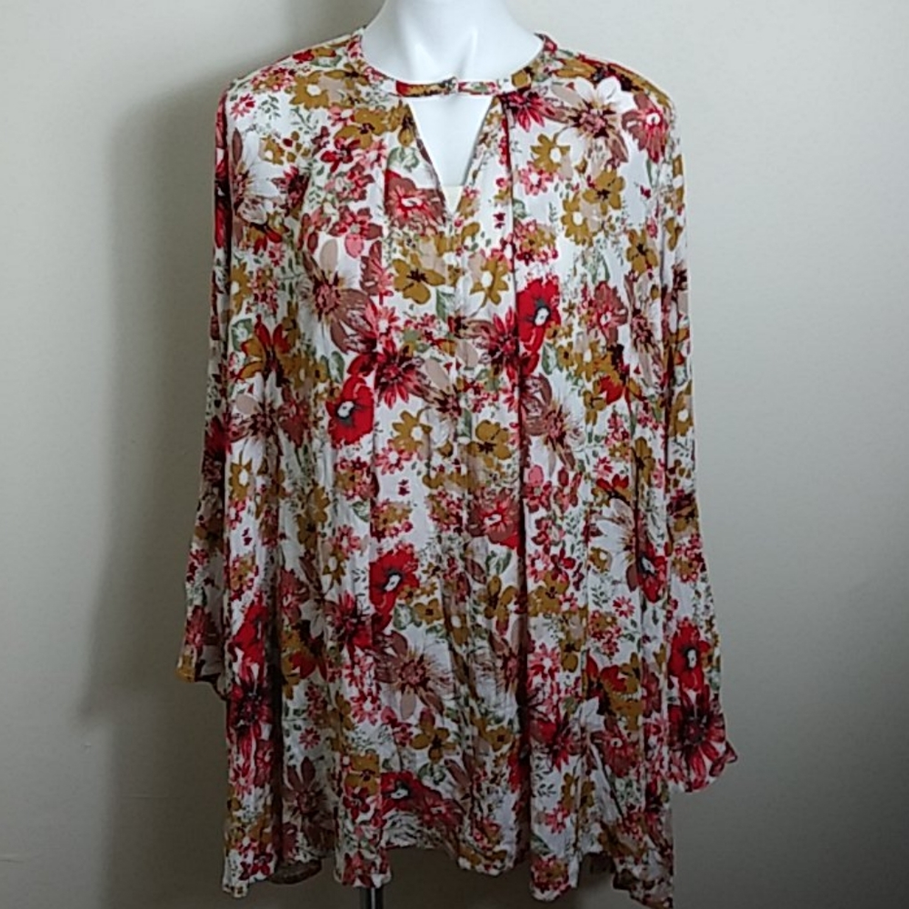 Umgee Bohemian Floral Dress Fall Colors
